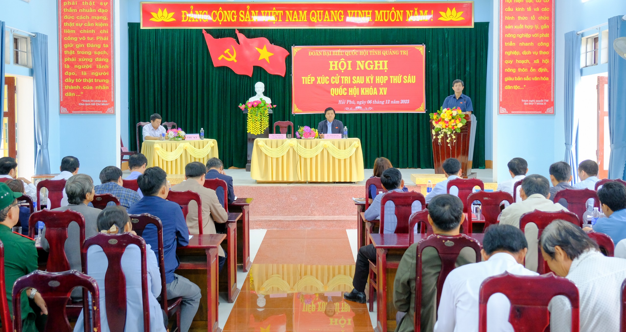 Đoàn ĐBQH tỉnh tiếp xúc cử tri sau kỳ họp thứ 6, Quốc hội khóa XV tại huyện Hải Lăng và huyện Triệu Phong