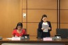 (Đại biểu Mai Thị Kim Nhung phát biểu tại Tổ đại biểu)