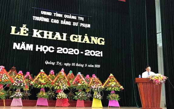 Trưởng đoàn đại biểu Quốc hội tỉnh dự khai giảng năm học mới 2020 - 2021 tại Trường Cao đẳng Sư phạm Quảng Trị